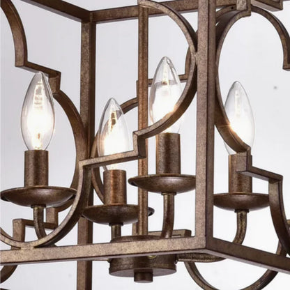 4 - Light Bronze Dimmable Square / Rectangle Chandelier