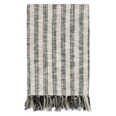 Stripe Natural Black Throw