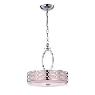 3-Light Chrome Drum Chandelier
