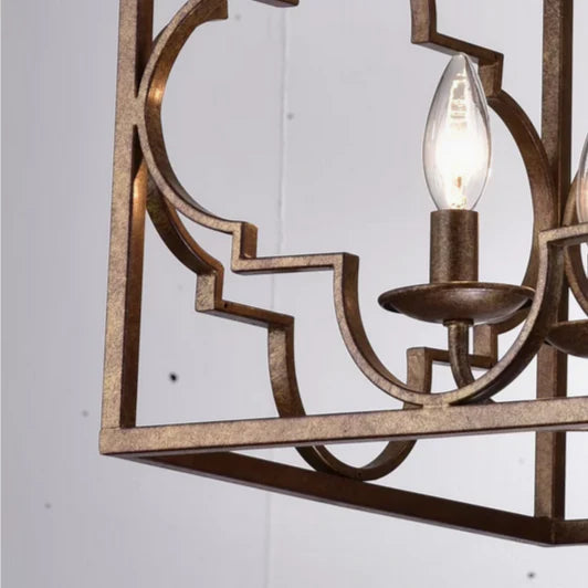 4 - Light Bronze Dimmable Square / Rectangle Chandelier