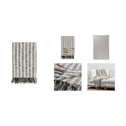Stripe Natural Black Throw