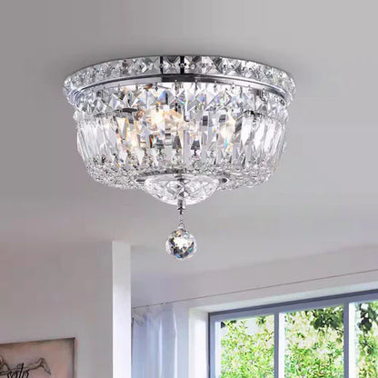 12 in. 3-Light Chrome Flush Mount