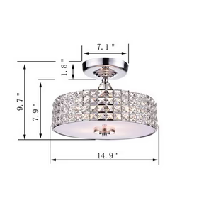 14.9-in Chrome Metal Ceiling Light Mount