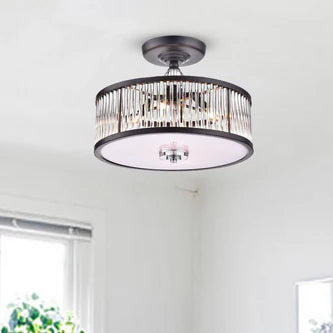 16.9 in. Coffee Black Semi-Flush Mount
