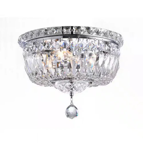 12 in. 3-Light Chrome Flush Mount