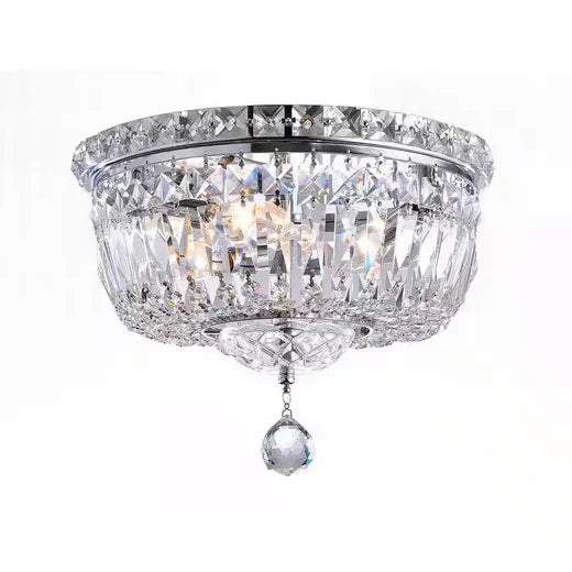 12 in. 3-Light Chrome Flush Mount