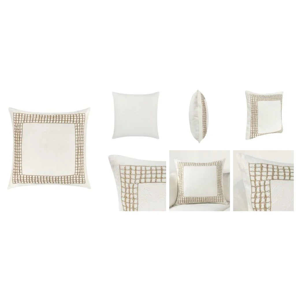 White Plaid Pillow