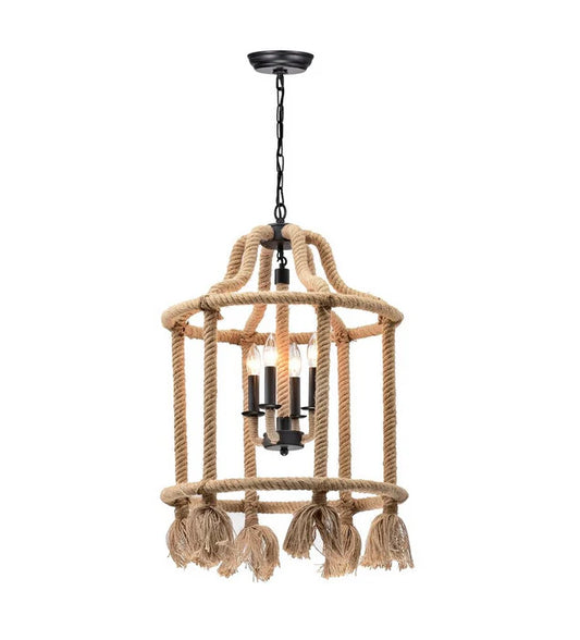 4 - Light Lantern Cylinder Chandelier