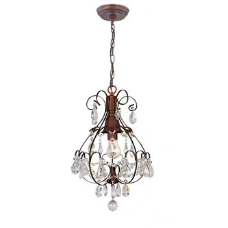 1-Light Bronze Geometric Pendant Light
