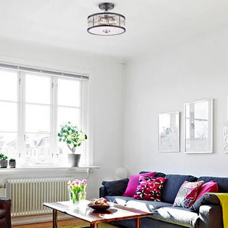 16.9 in. Coffee Black Semi-Flush Mount