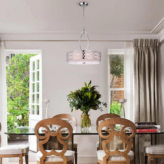 3-Light Chrome Drum Chandelier