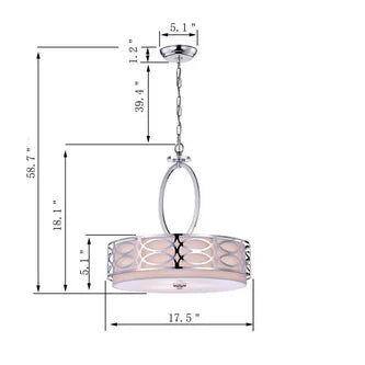 3-Light Chrome Drum Chandelier