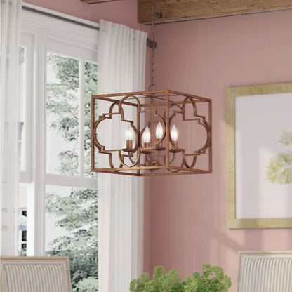 4 - Light Bronze Dimmable Square / Rectangle Chandelier