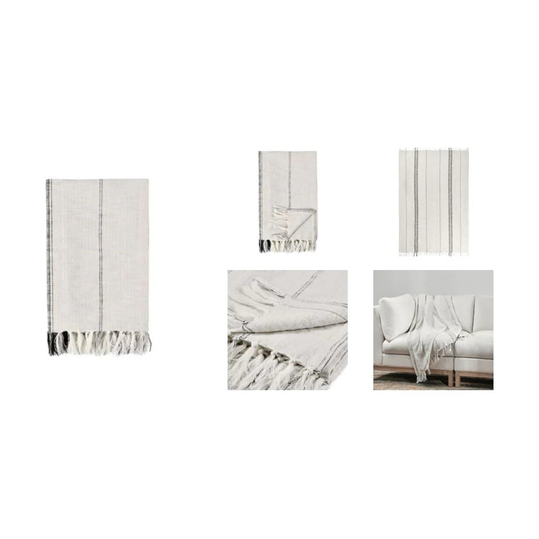 Ivory Gray Throw