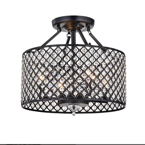 16.9-in Antique Bronze/Clear Metal Ceiling Light Mount