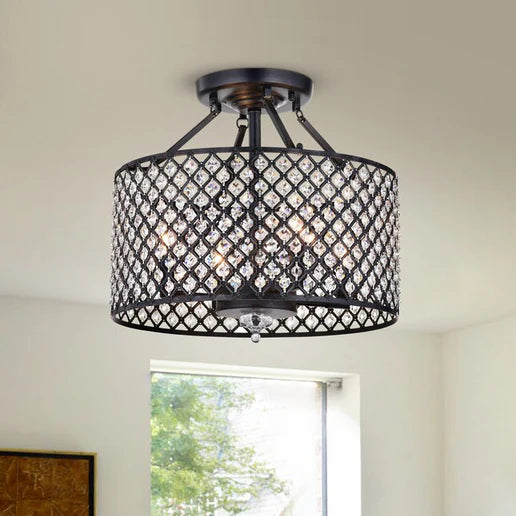 16.9-in Antique Bronze/Clear Metal Ceiling Light Mount