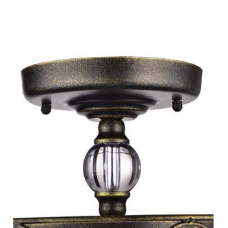 16 in. 4-Light Black Brushed Gold Semi-Flush Mount