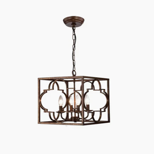 4 - Light Bronze Dimmable Square / Rectangle Chandelier